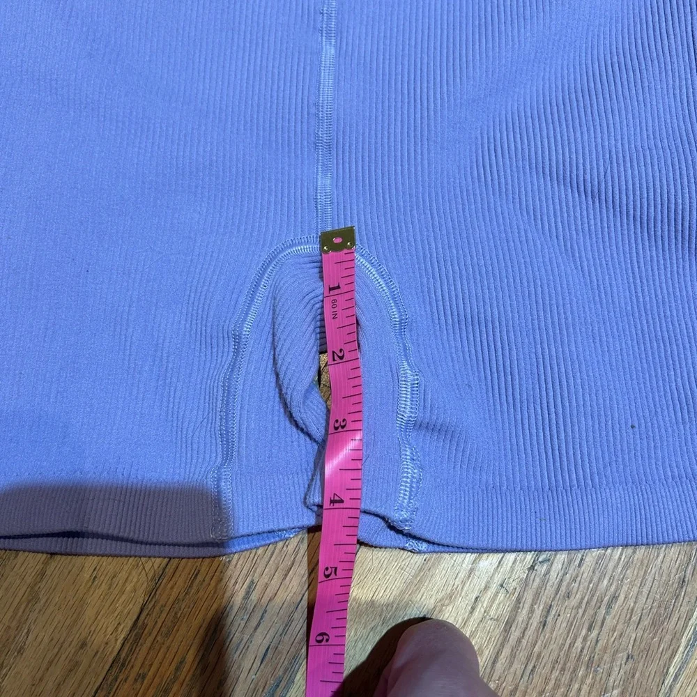 Free People Purple and Yellow Bike Shorts with Crossover Waistband M/L - Picture 7 of 8